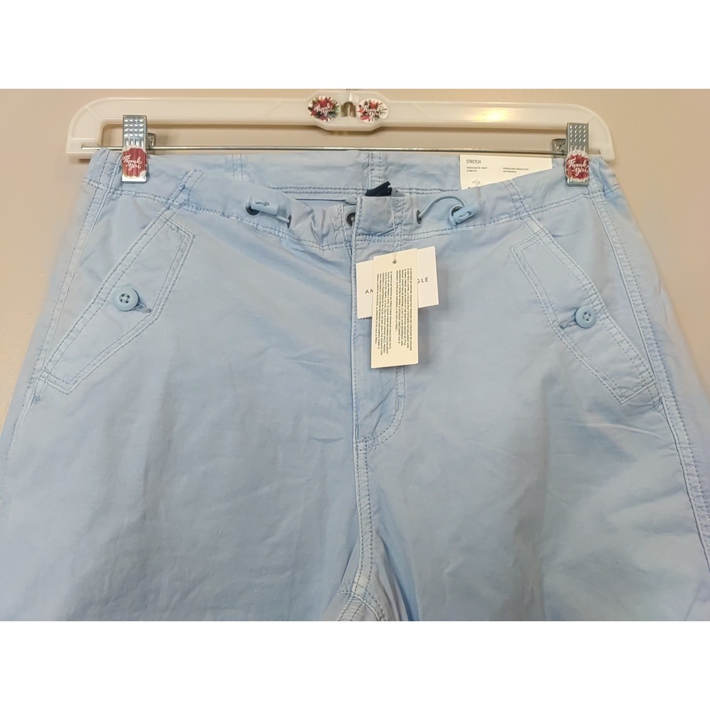 American Eagle Women Light Blue Wash Stretch Parachute Lightweight Pants Size S - Picture 3 of 7